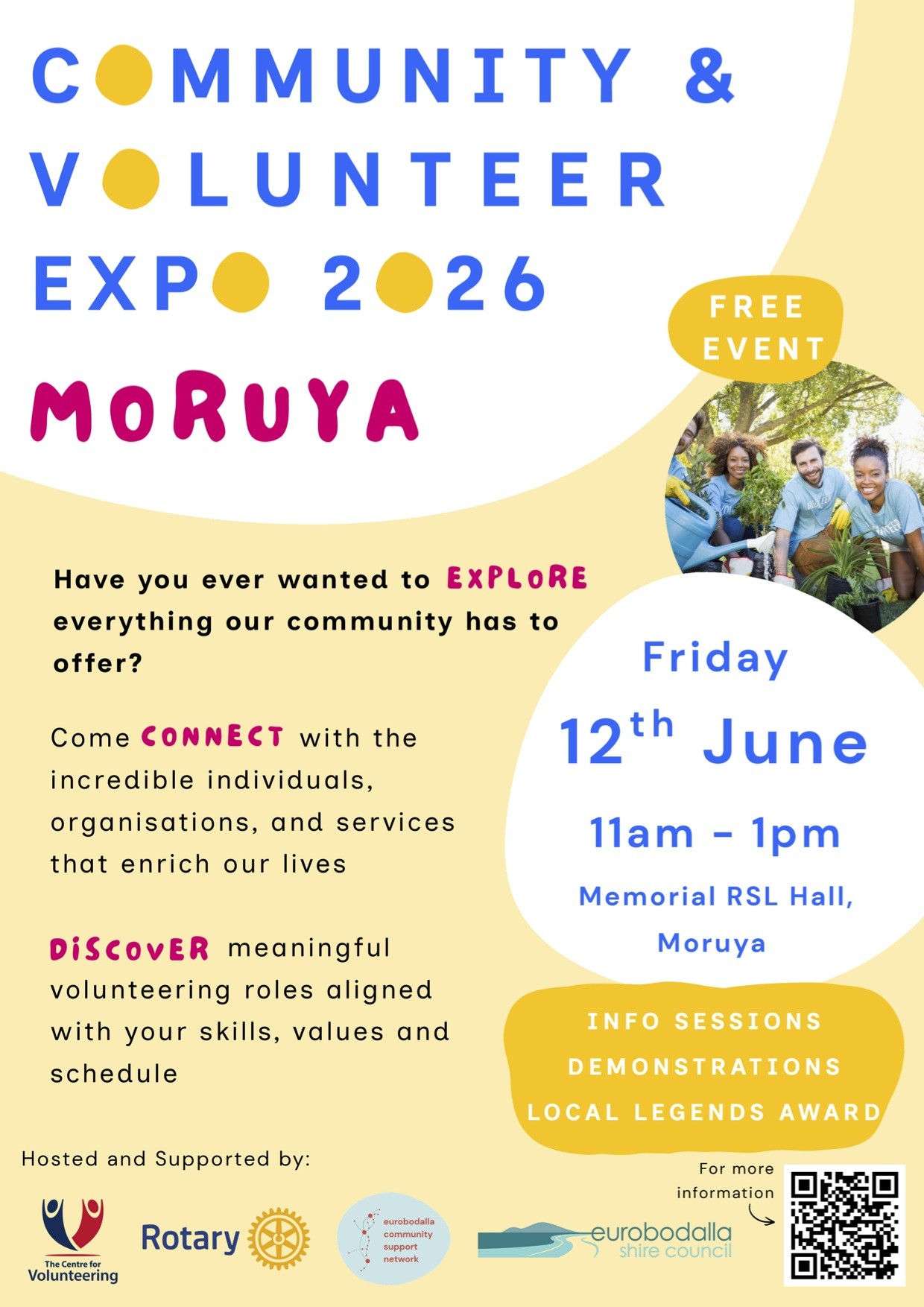 Moruya Volunteering Expo information - 12 June 2026
