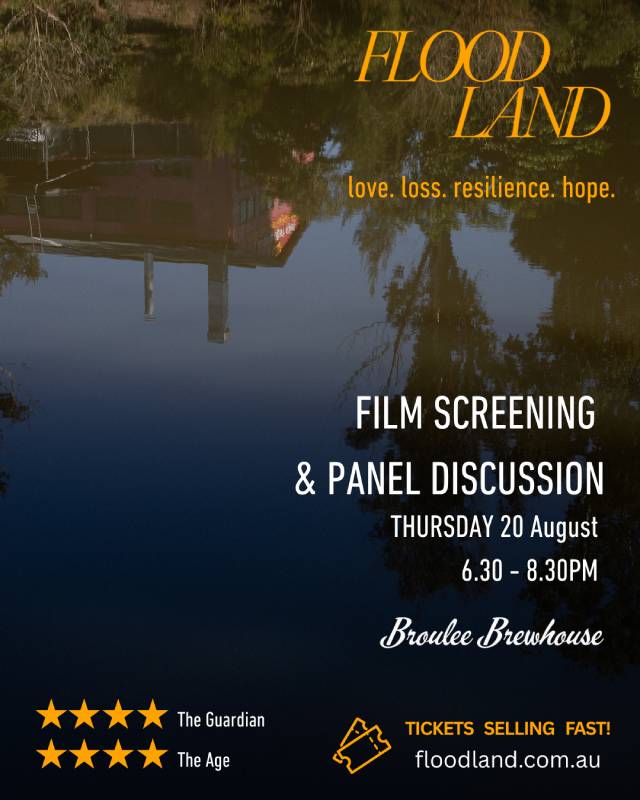 Floodland screens at Broulee Brewhouse on Thursday 20 August